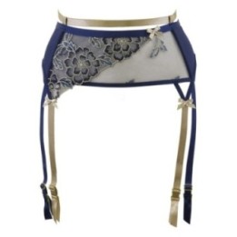 Strumpfgürtel Blau-Beige V-9332 von Axami | Fesselliebe.de