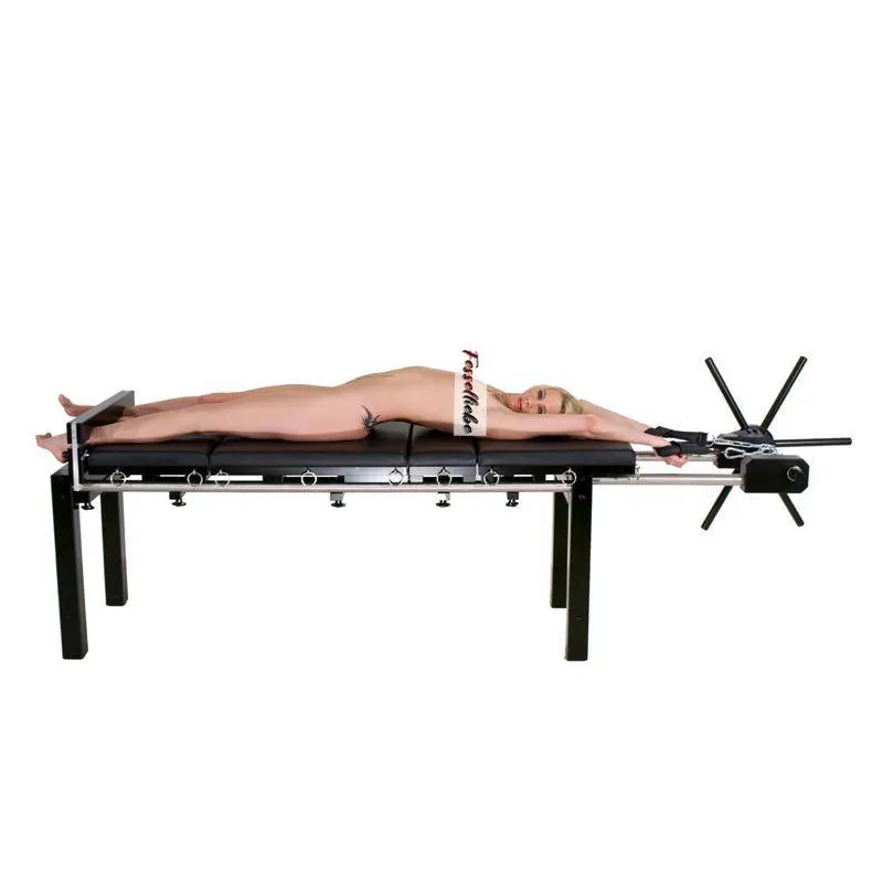Bondage Streckbank mit Spindel, Fusspranger und Polster für BDSM & Fetisch | Fesselliebe.de