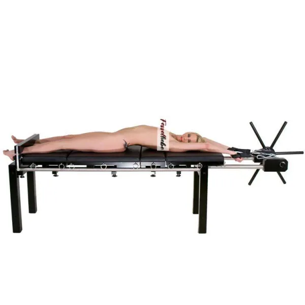 Bondage Streckbank mit Spindel, Fusspranger und Polster für BDSM & Fetisch | Fesselliebe.de