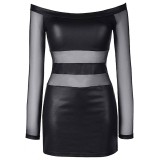 Wetlook - Tüll Kleid V-9309 Schwarz von Axami | Fesselliebe.de