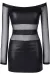 ♥ Wetlook - Tüll Kleid V-9309 Schwarz von Axami ♥