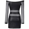 ♥ Wetlook - Tüll Kleid V-9309 Schwarz von Axami ♥