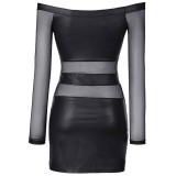 Wetlook - Tüll Kleid V-9309 Schwarz von Axami | Fesselliebe.de