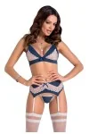 Selina Bh, Strumphaltergürtel & String Set Navy-Blue kaufen - Fesselliebe