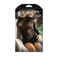 ♥ Minikleid aus Mesh-Stoff mit String - Schwarz ♥