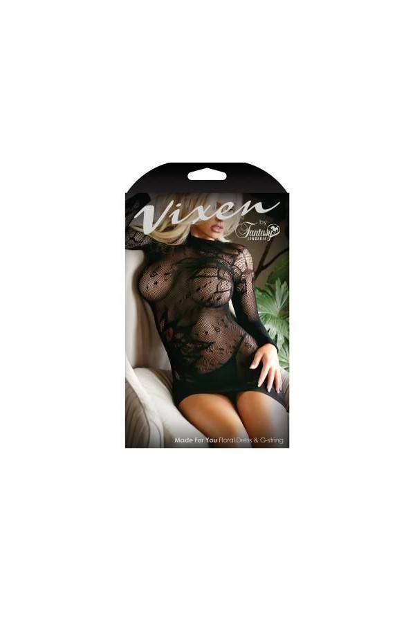 ♥ Minikleid Aus Mesh-Stoff mit String - Schwarz ♥ kaufen | Fesselliebe