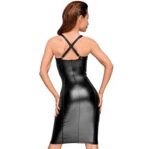 ♥ Powerwetlook Kleid mit Elastischen Einsätzen In Der Hüfte und Brustbereich F180 ♥