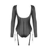 1518 Damen Tüll Body mit 6 Strumpfhalter von Petite Noir | Fesselliebe.de